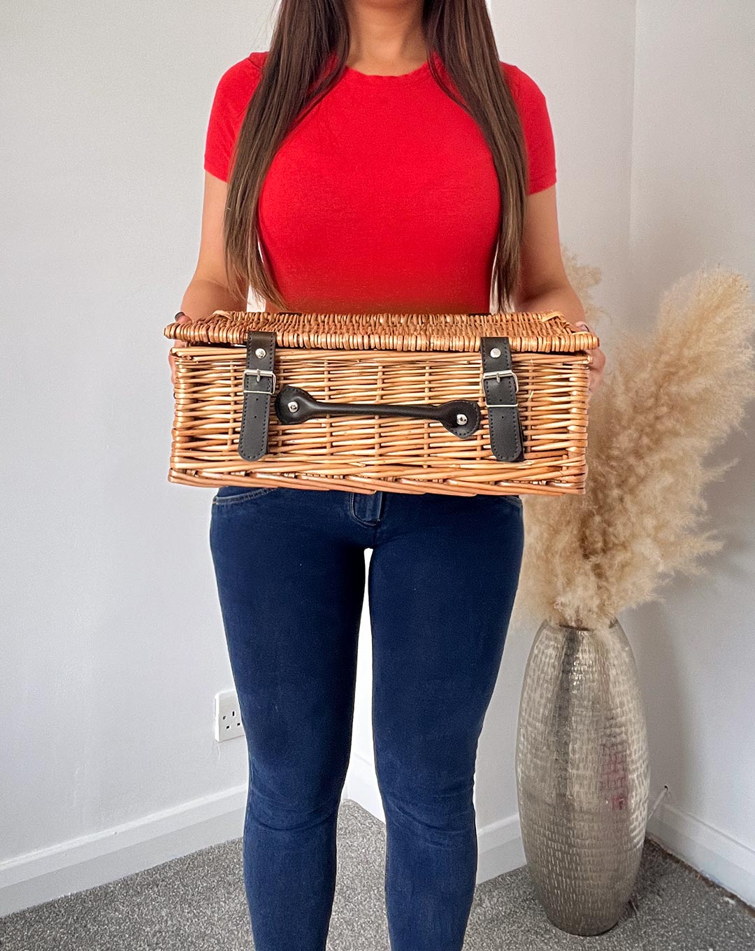 Rustic Wedding Decor - Small 14-inch Wicker Basket - Gift for Newlyweds