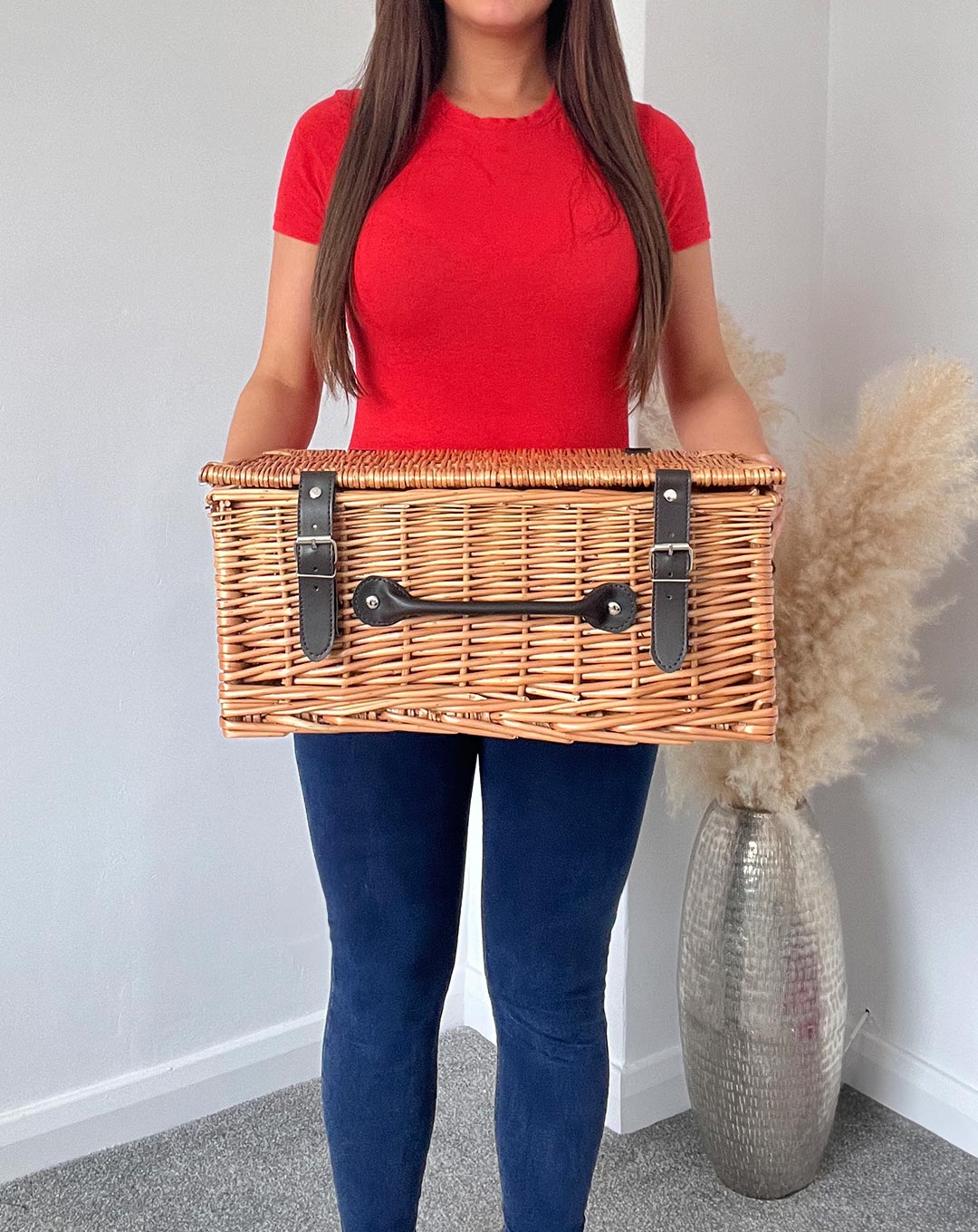 Rustic Wedding Decor - Medium 16-inch Wicker Basket - Gift for Newlyweds