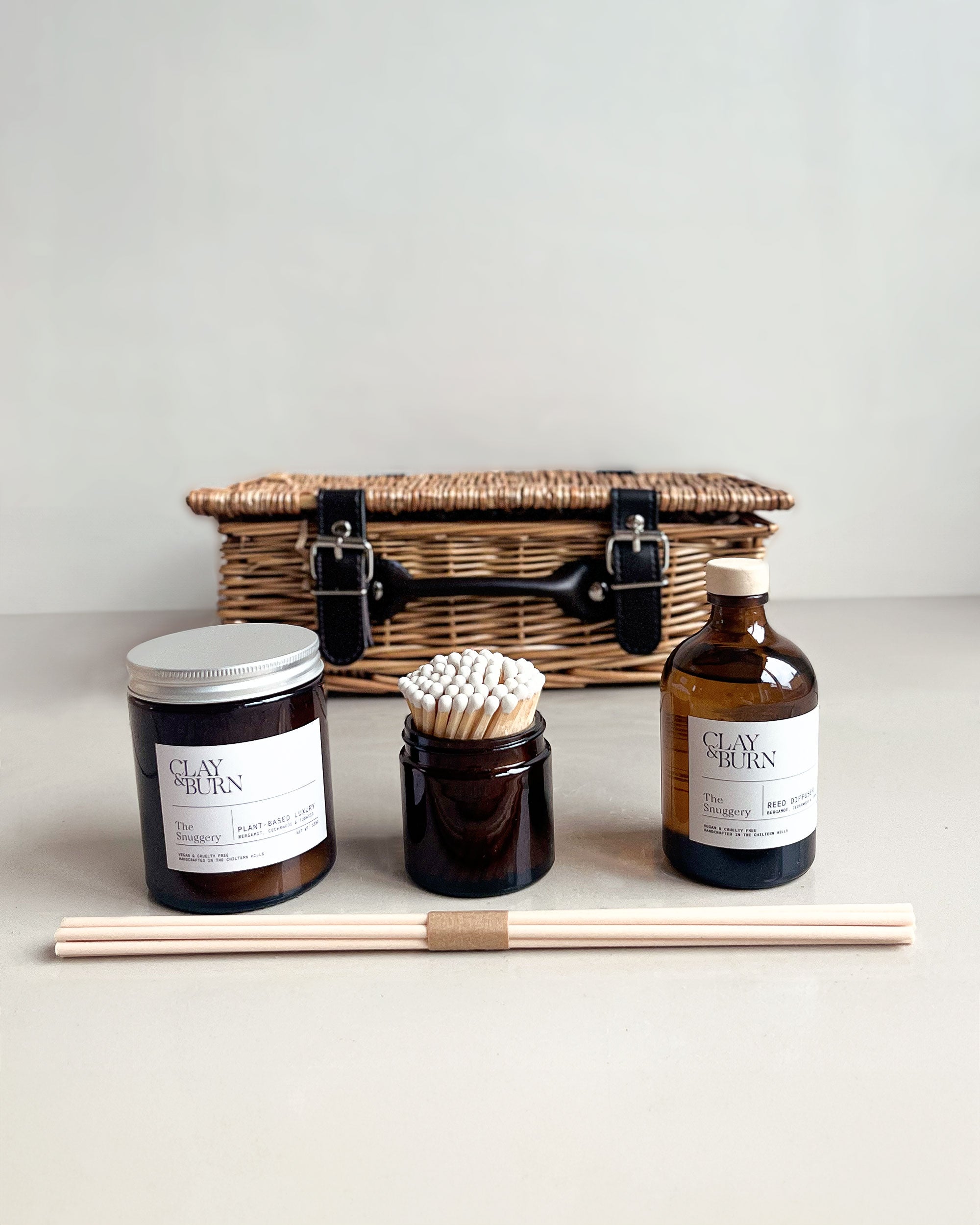 Luxury Vegan Candle, Match & Diffuser Gift Set