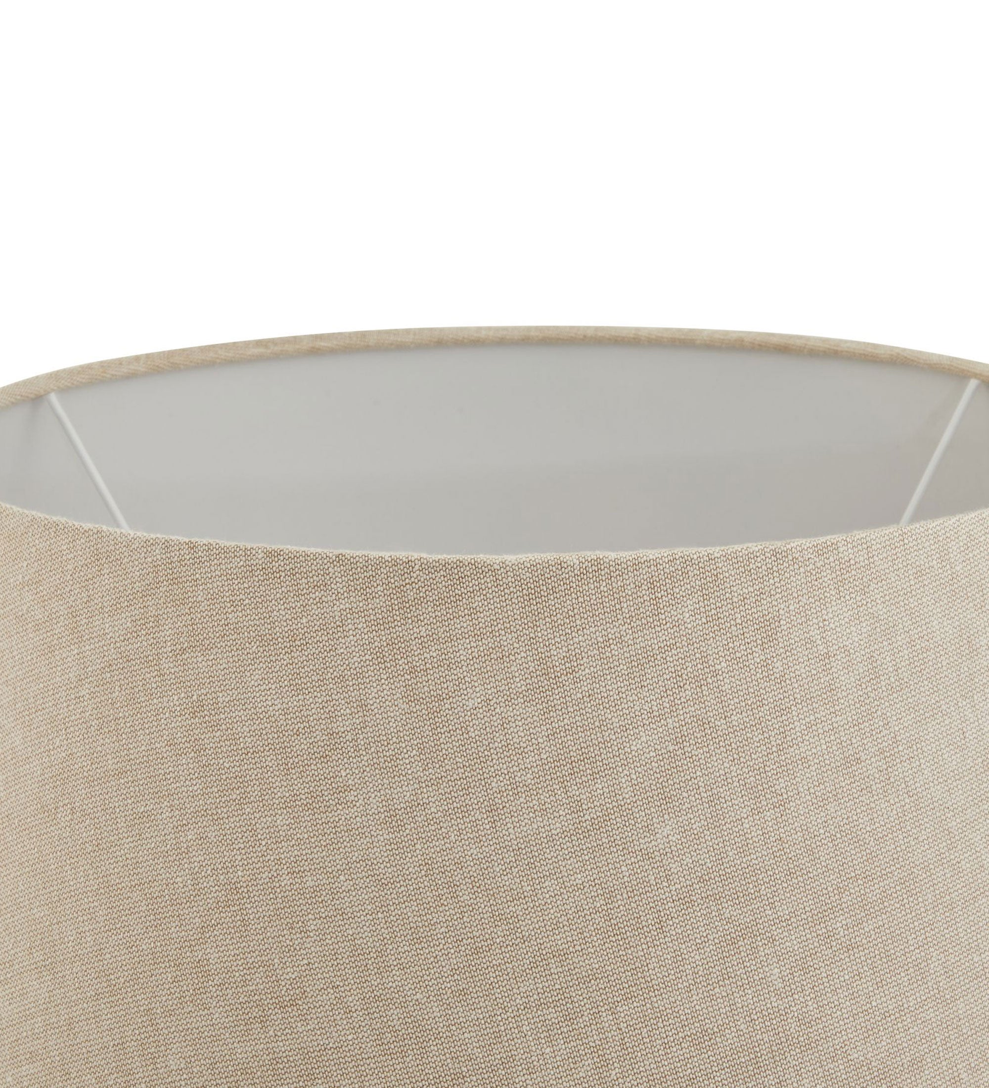 Conical Wicker Table Lamp With Linen Shade