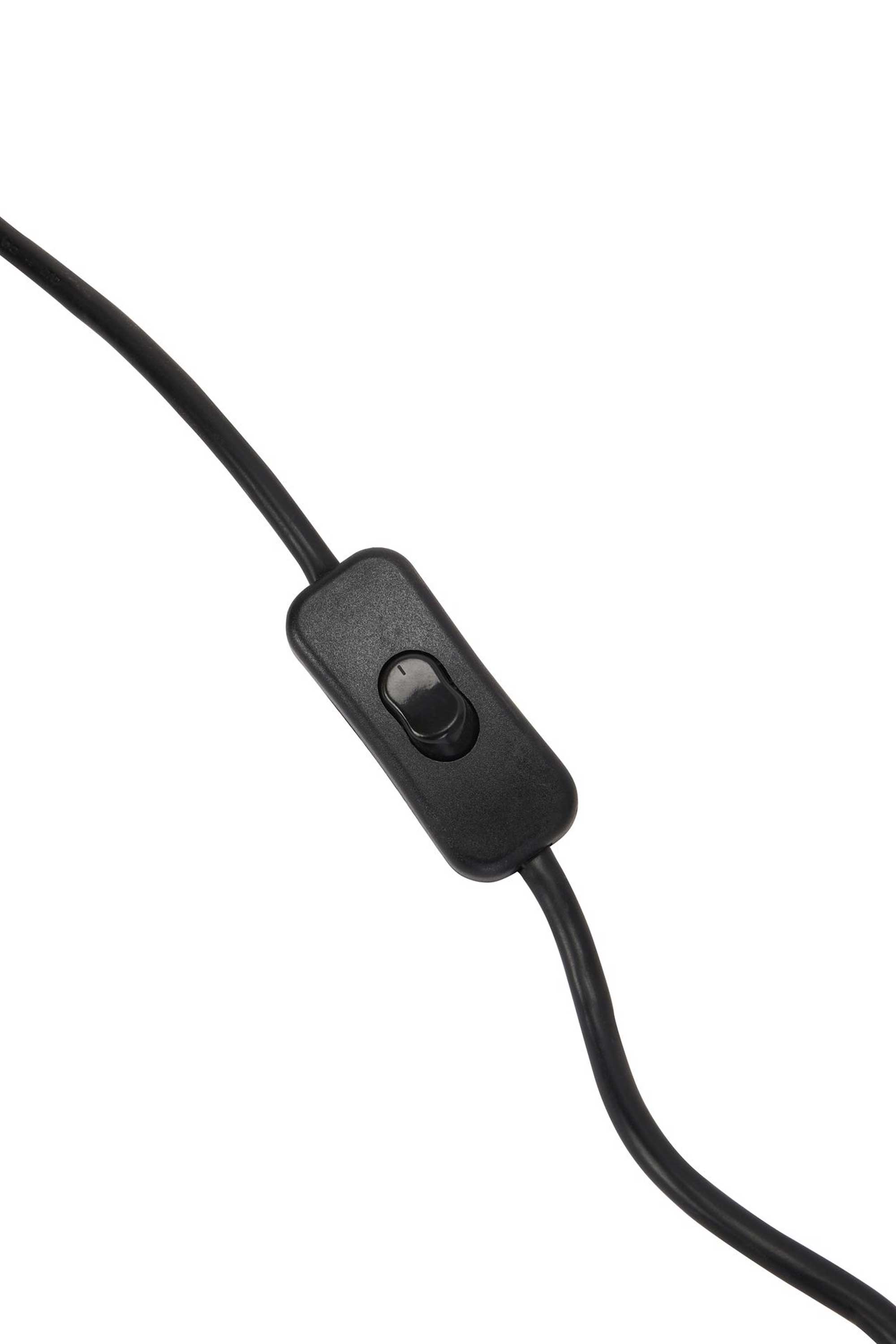 Dark Grey Table Lamp With Linen Shade