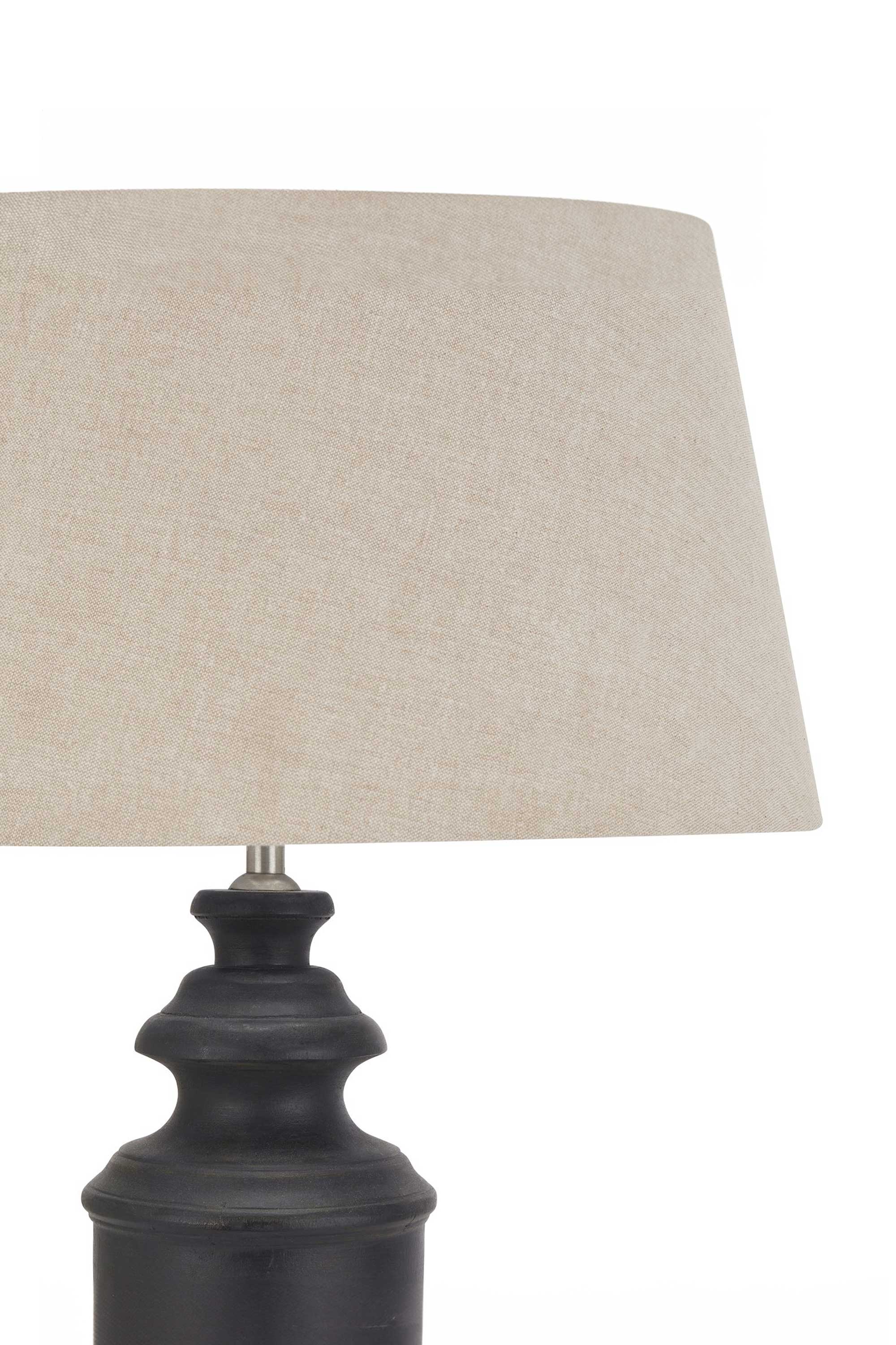Dark Grey Table Lamp With Linen Shade