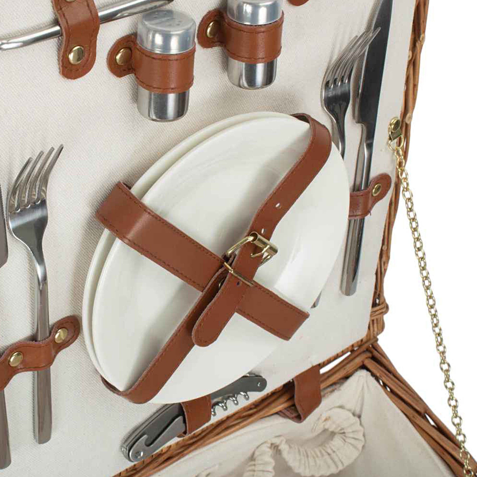 Fitted picnic hamper basket