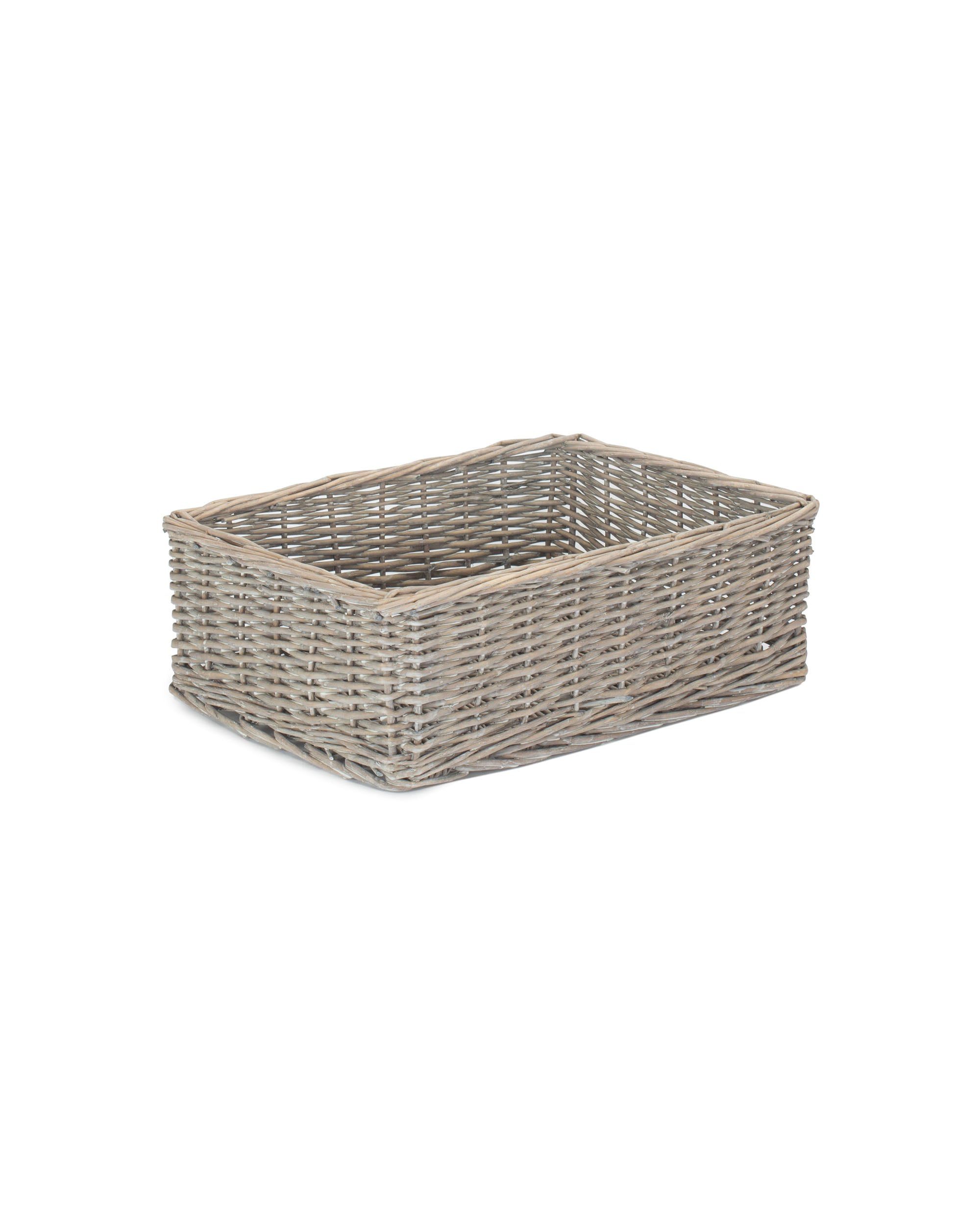 Grey Wash Wicker Basket Tray