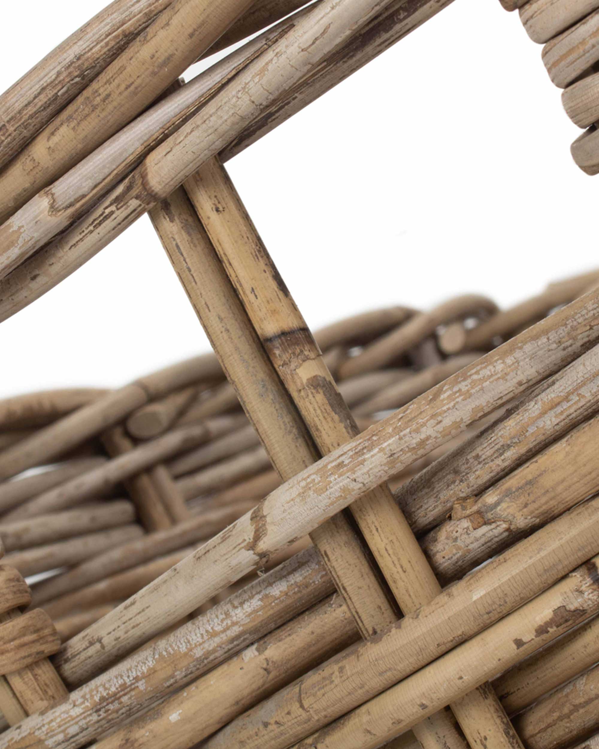 Deep Rattan Rectangular Basket