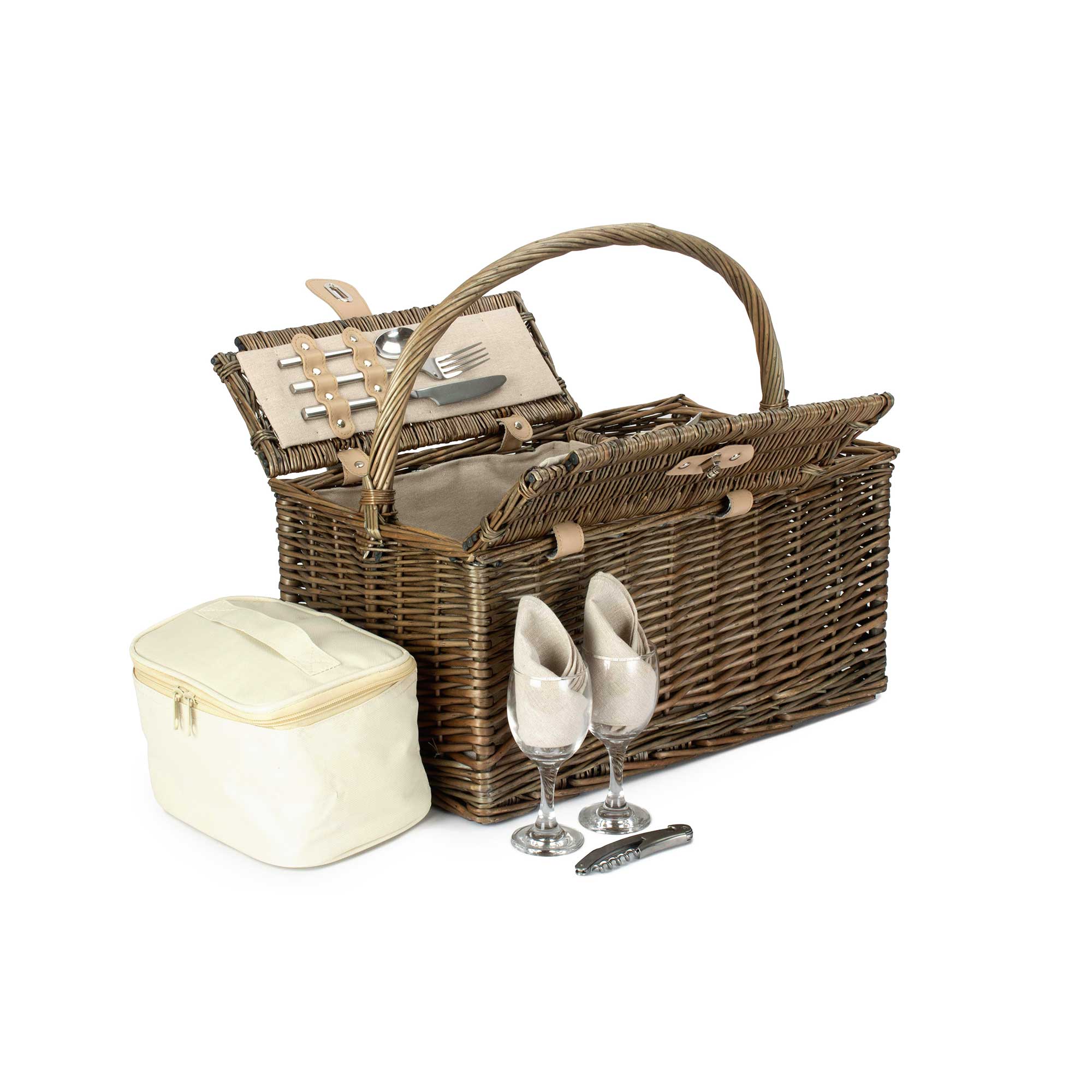 Two Person Lidded Picnic Hamper