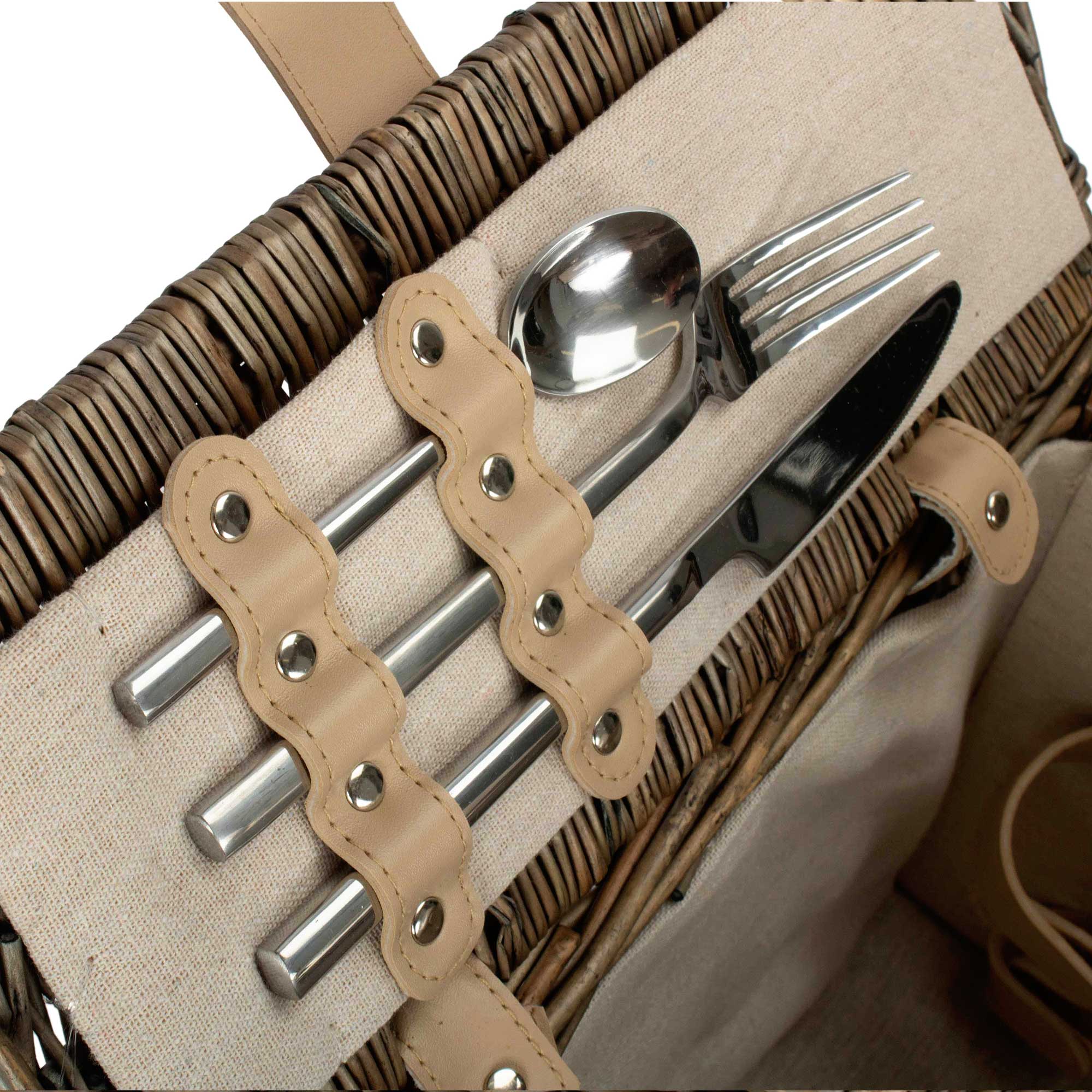 Two Person Lidded Picnic Hamper