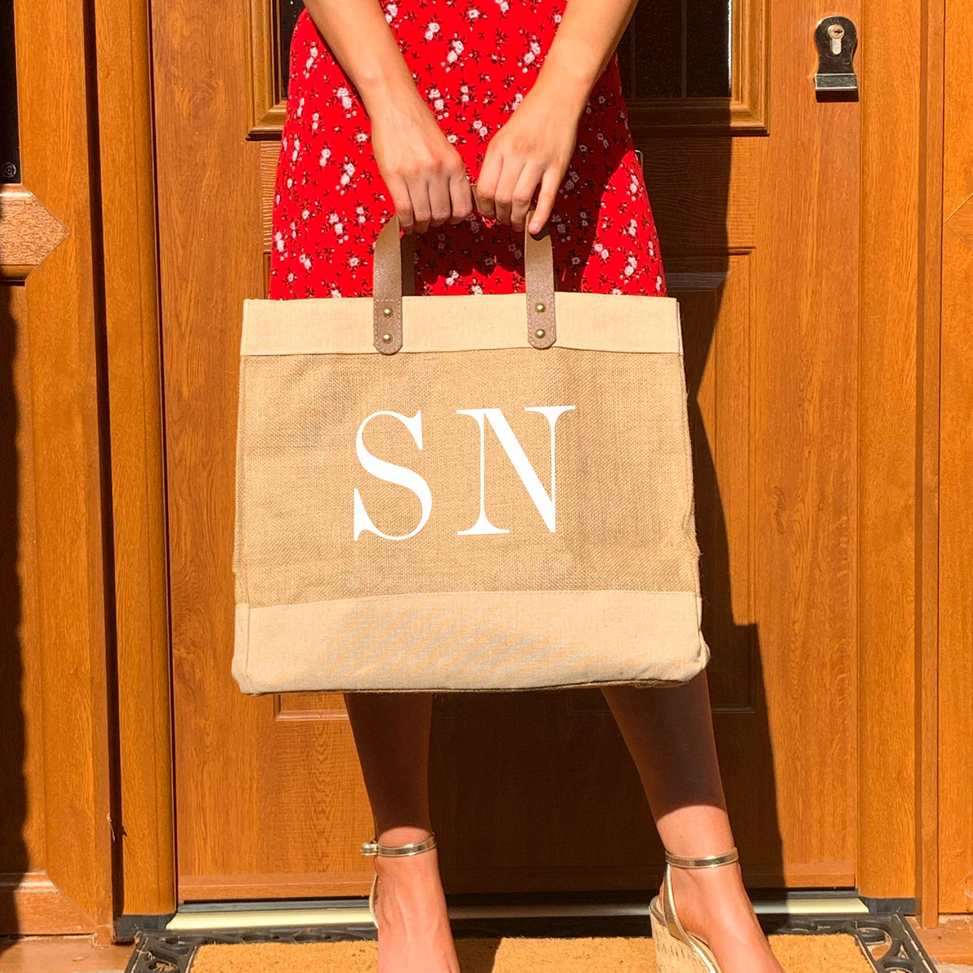 Market Bag with Personalised Initials Purlee