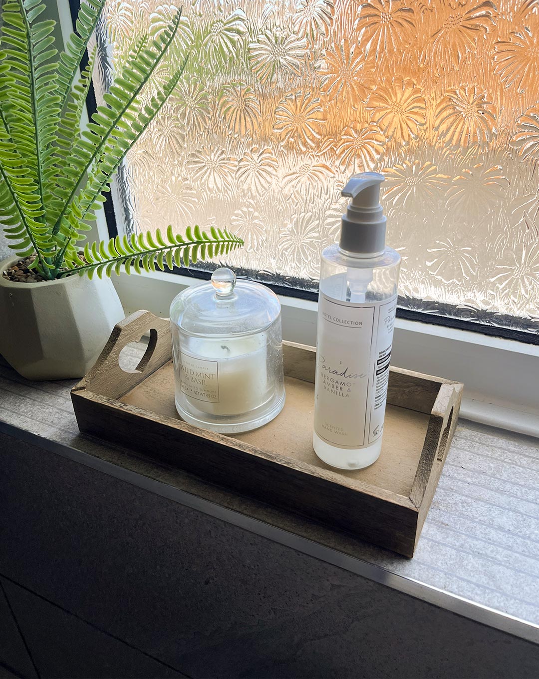 Wooden Tray Set of 2 with Heart Cut-Out - Small Bathroom Tray - Storage & Organisation