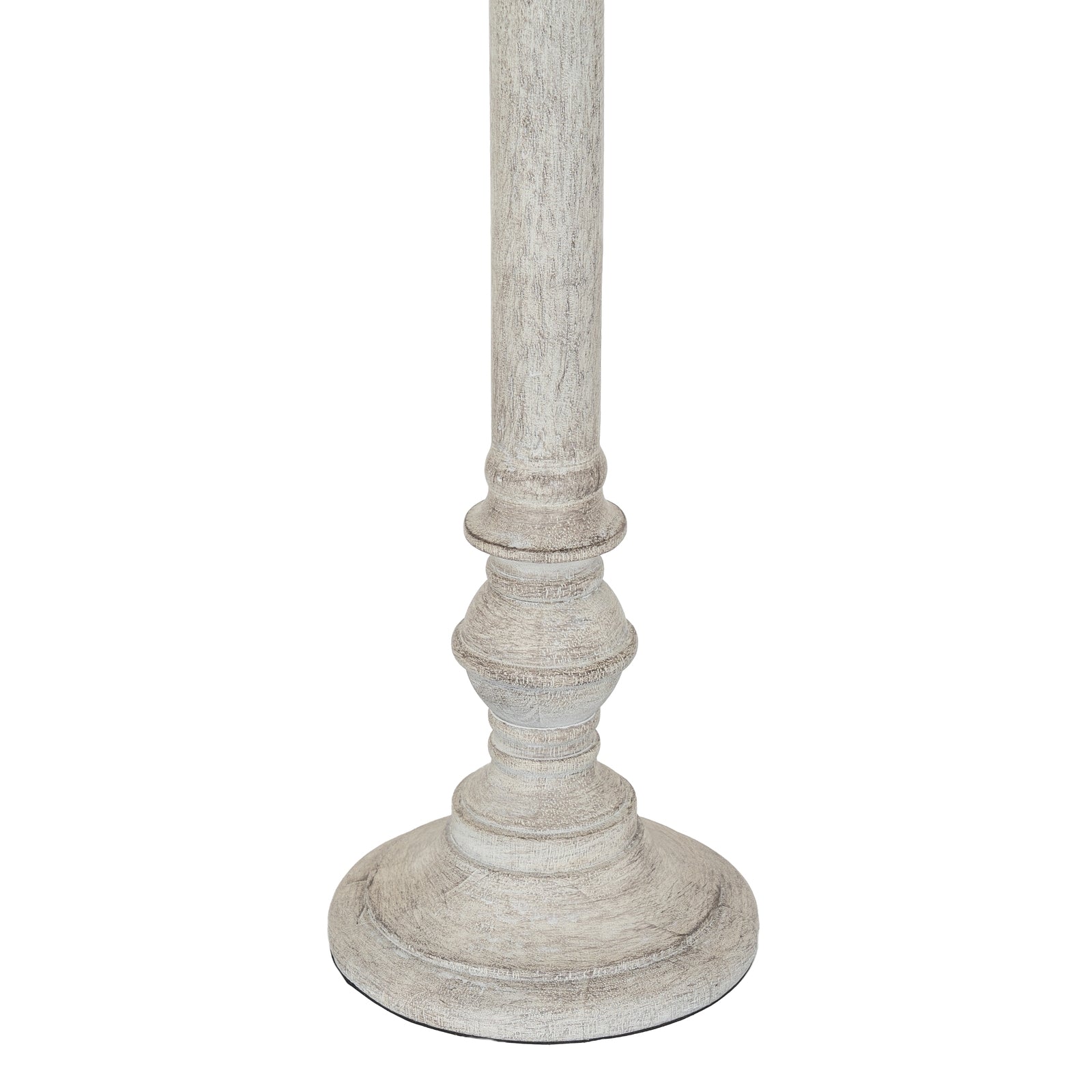Tall Slim White Wash Table Lamp With Linen Shade