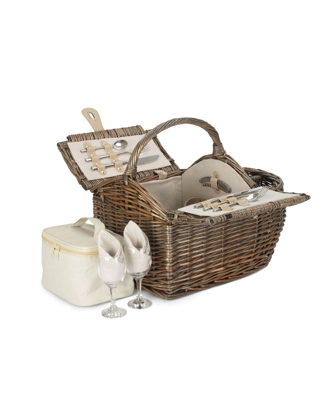 Personalised Boat-Shaped 2-Person Fitted Picnic Basket - Personalised Gifts for Couples