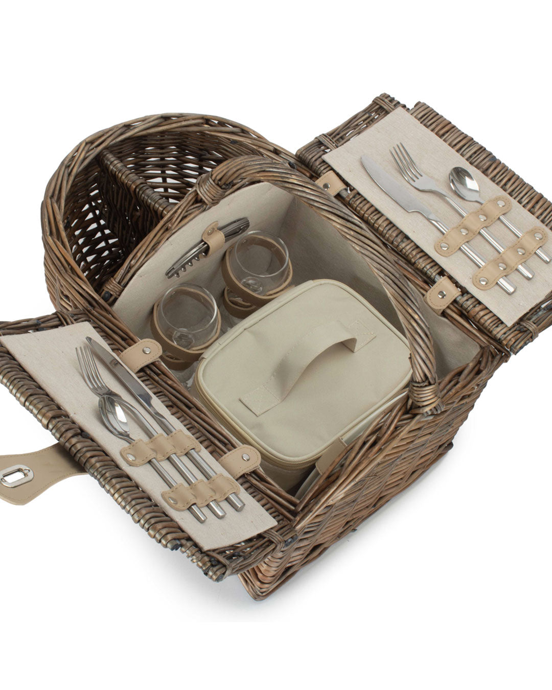 Personalised Boat-Shaped 2-Person Fitted Picnic Basket - Personalised Gifts for Couples