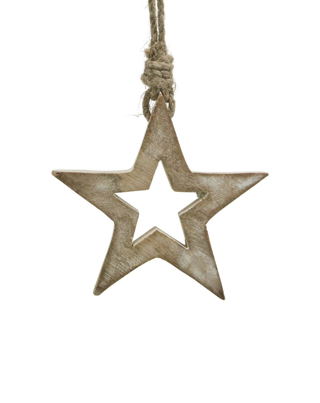 White Wash Wooden Star Tree Decoration