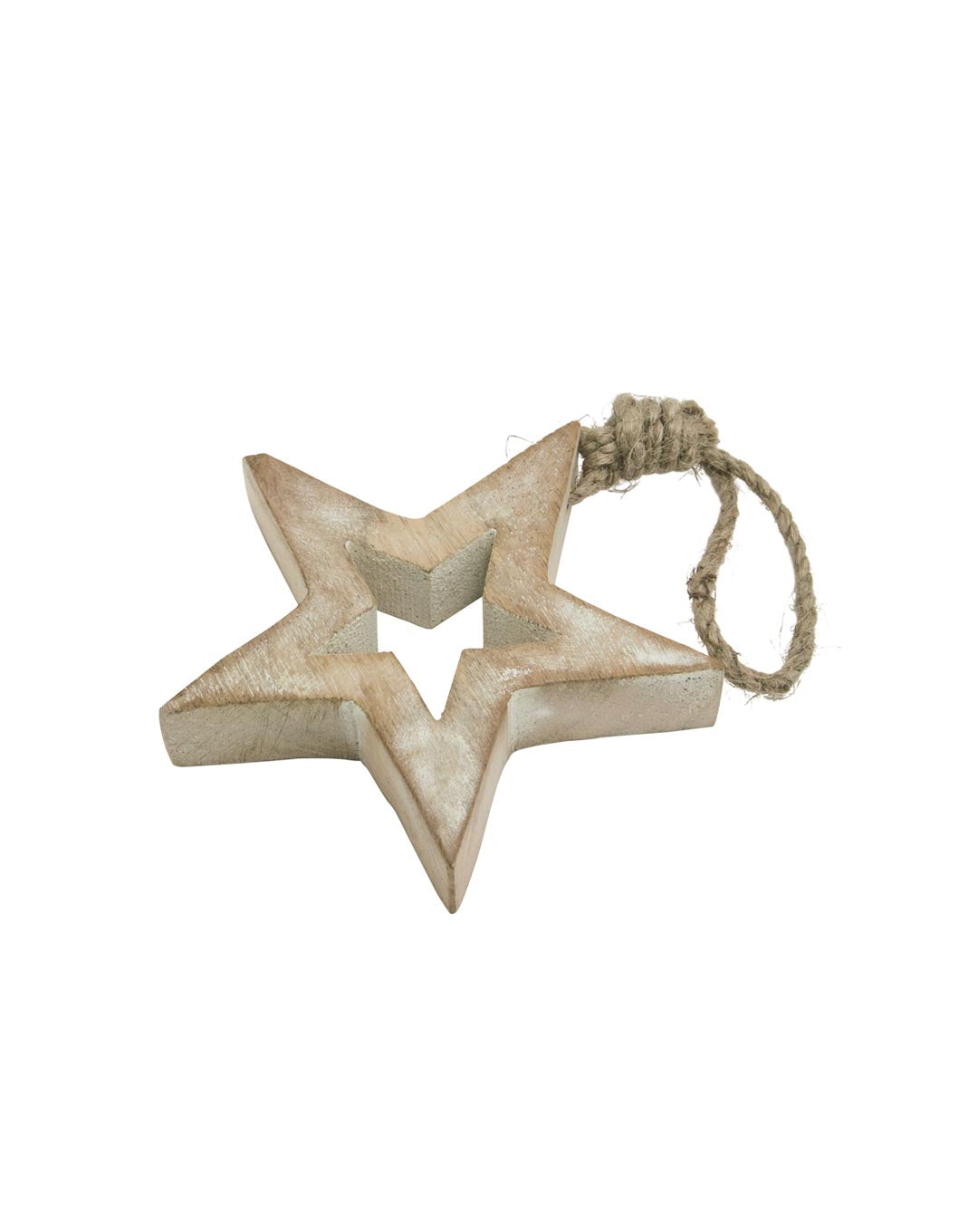 White Wash Wooden Star Tree Decoration