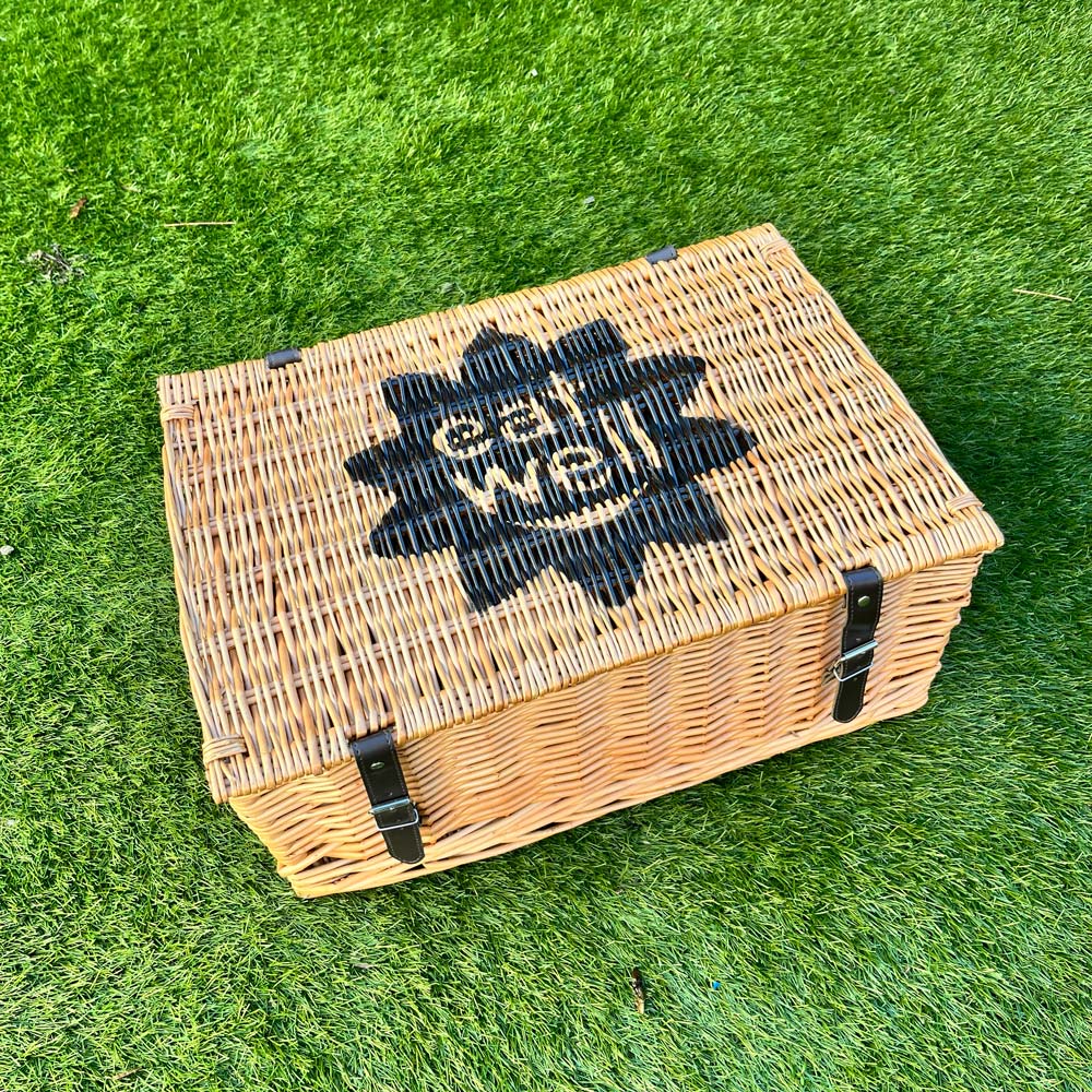 Extra Large 20-inch Branded Corporate Hamper for PR Gifts & Events - Custom Wicker Basket with logo