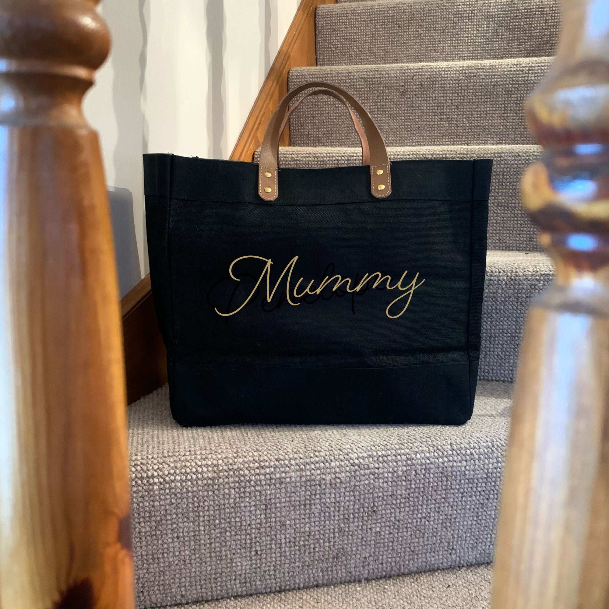 Signature Personalised Market Bag (Black)