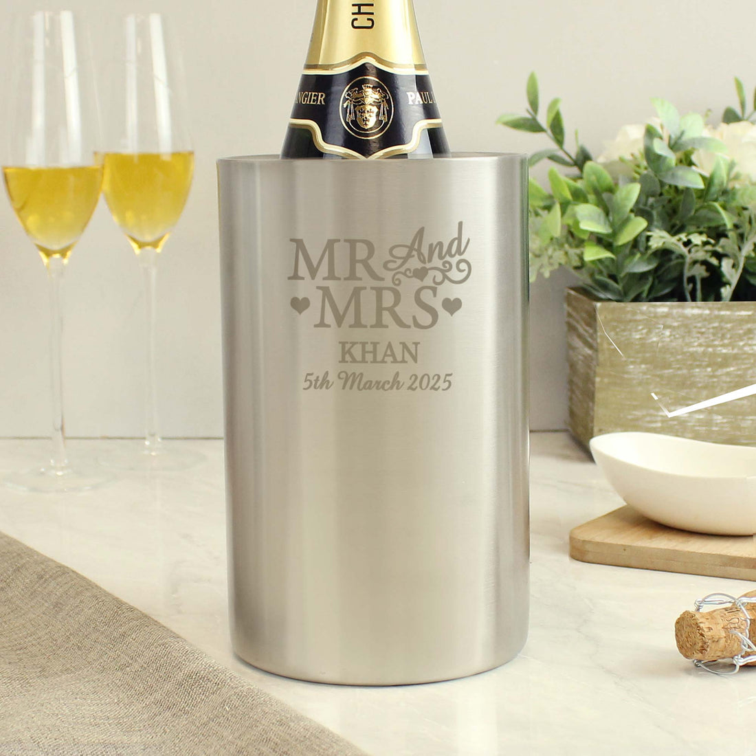 Personalised Mr &amp; Mrs Wine Cooler