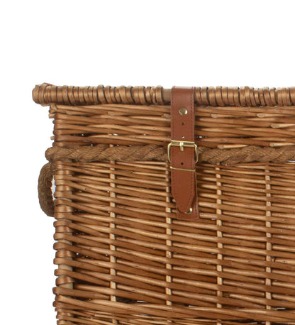 Extra Large 29-inch Double Steamed Wicker Storage Chest with Rope Handles