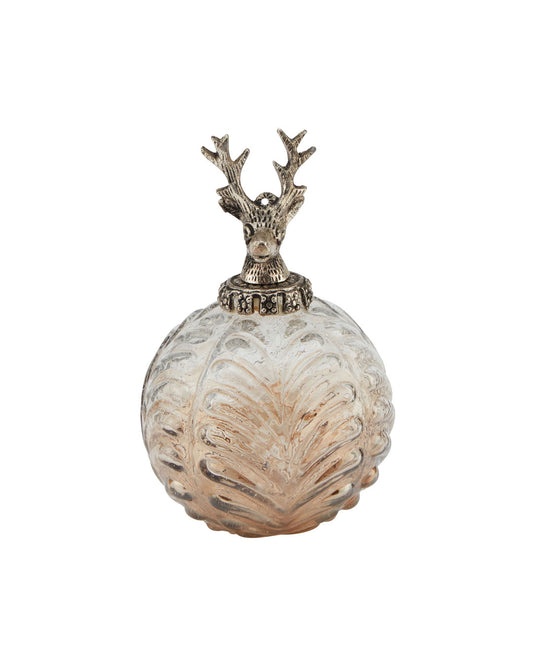 Antique Ombre Reindeer Glass Christmas Bauble Tree Decoration