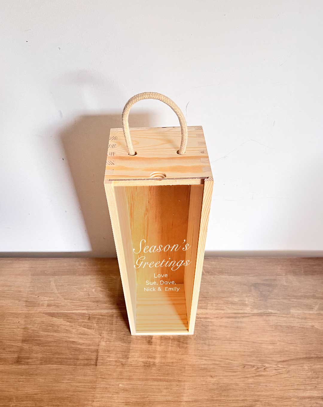 Personalised Christmas Wine Bottle Box