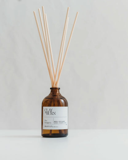 100ml Plant-Based Natural Reed Diffuser by Clay &amp; Burn - Luxury Vegan Candle &amp; Diffuser Gift Set - Home Fragrance