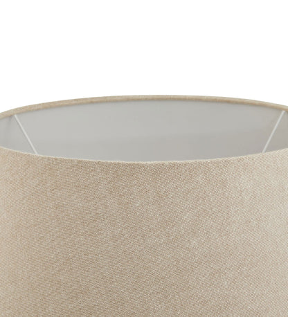 Conical Wicker Table Lamp With Linen Shade