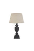 Dark Grey Urn Table Lamp With Linen Shade