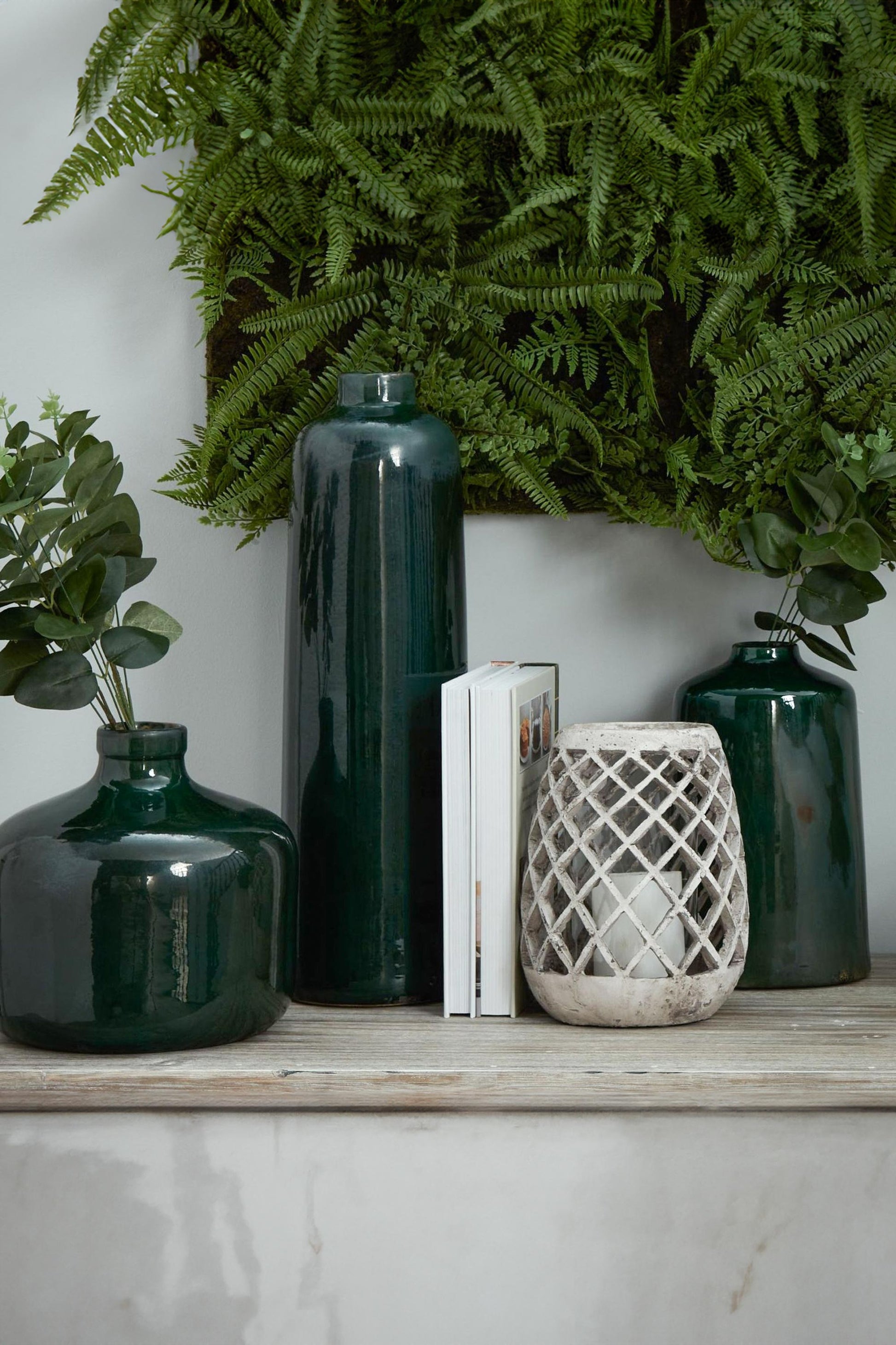 Emerald Green Glazed Decorative Vases