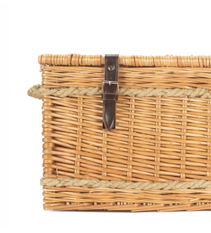 Extra Large Wicker Storage Trunk with Rope Handles
