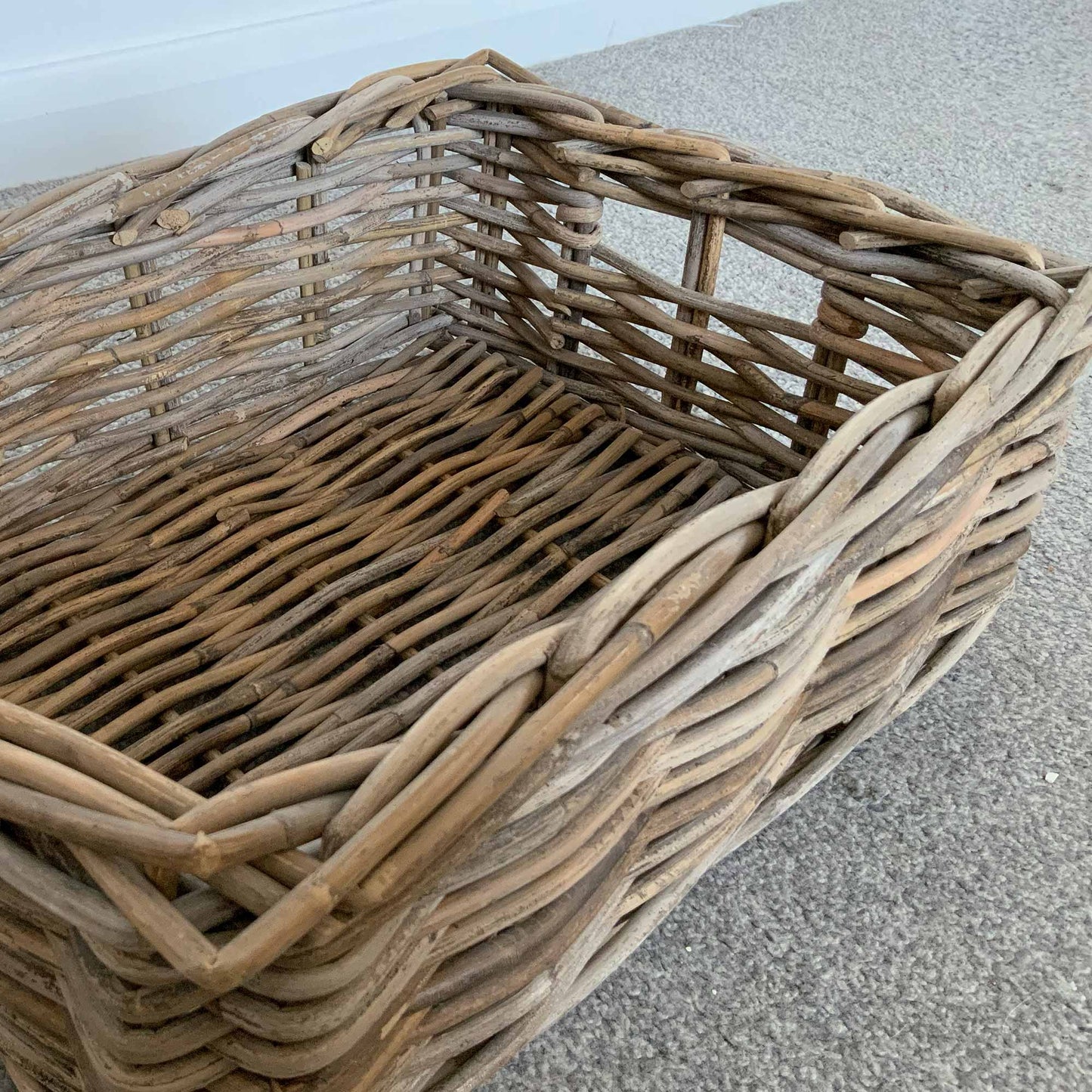 Shallow Rattan Rectangular Basket