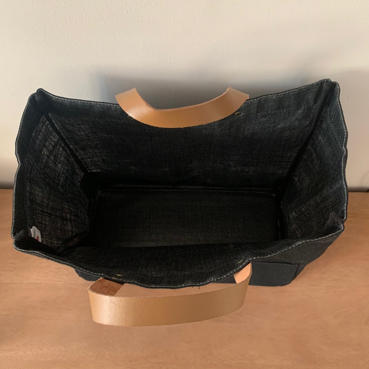 Personalised Market Bag with Small Initials (Black)