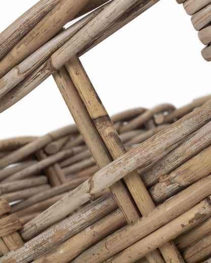 Deep Rattan Rectangular Basket