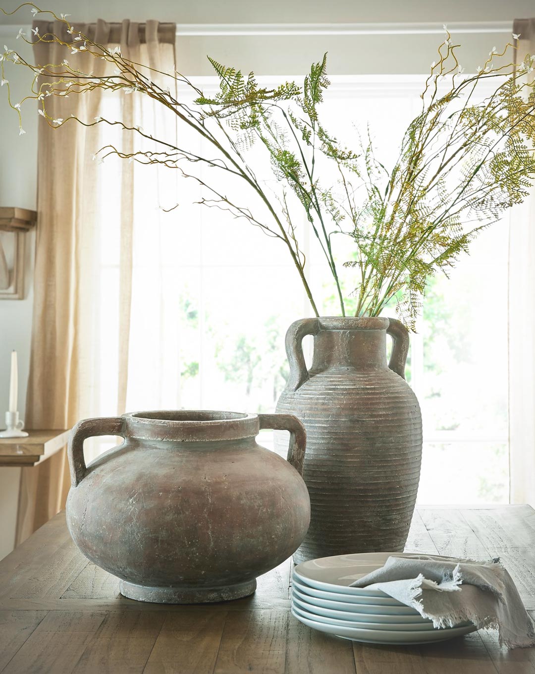 Large Rustic Brown Ceramic Pot