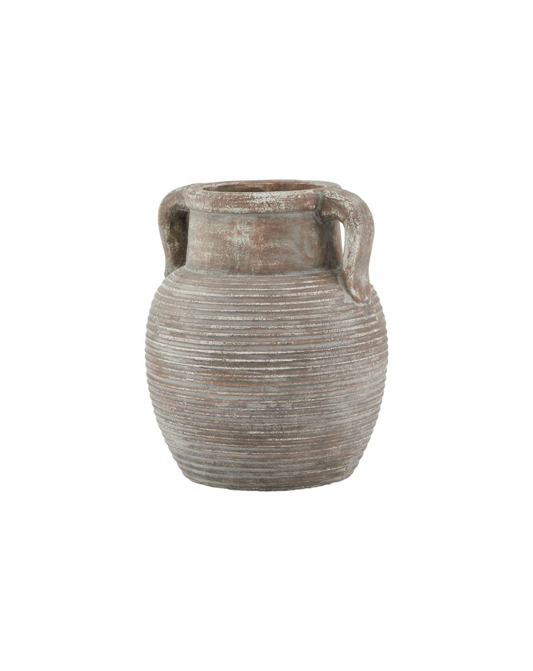 Medium Rustic Brown Ribbed Vase