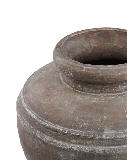 Large Rustic Brown Ceramic Vase - Amphora