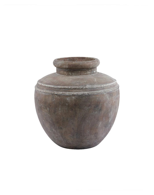 Large Rustic Brown Ceramic Vase - Amphora