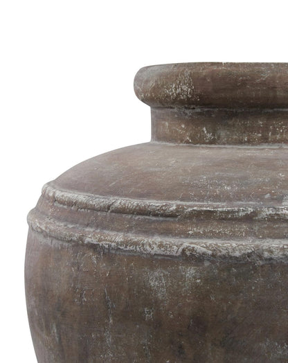 Large Rustic Brown Ceramic Vase - Amphora