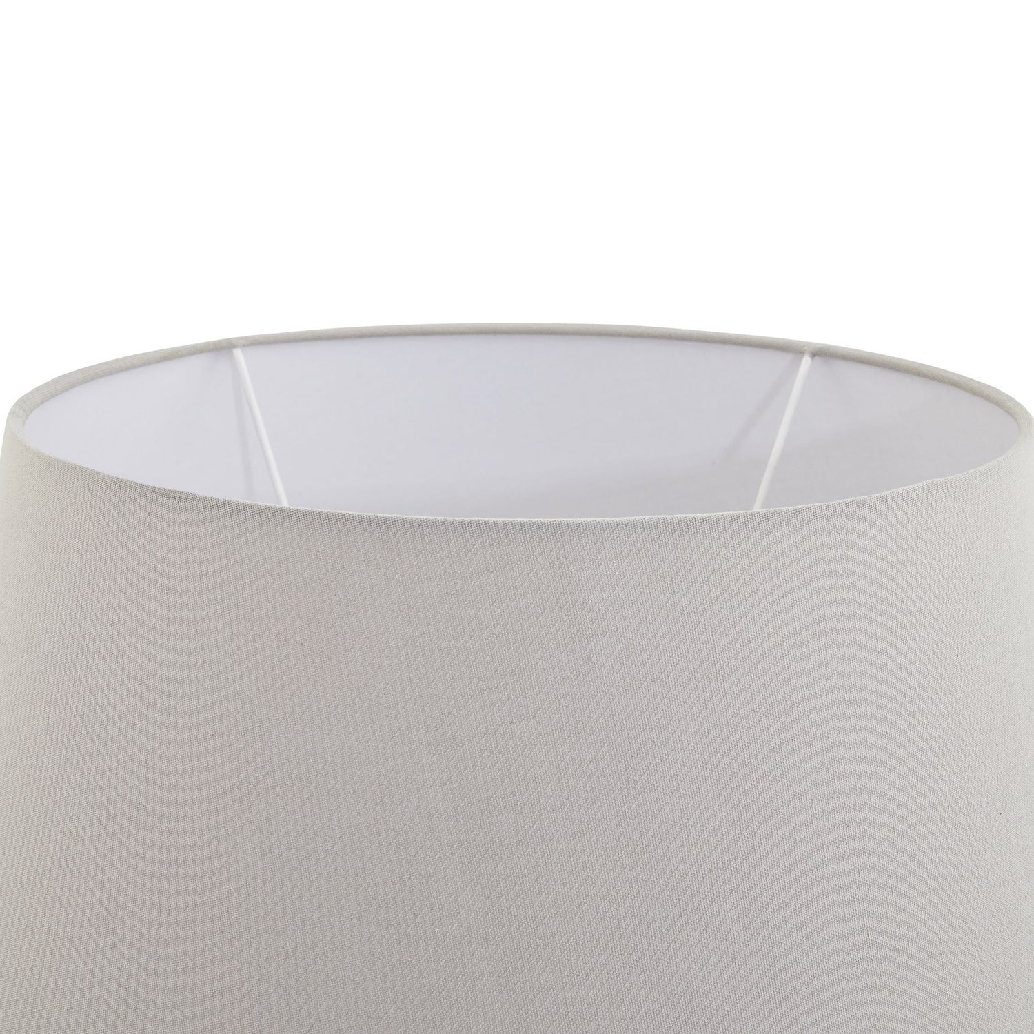 Close-up of a gray lampshade on a white background