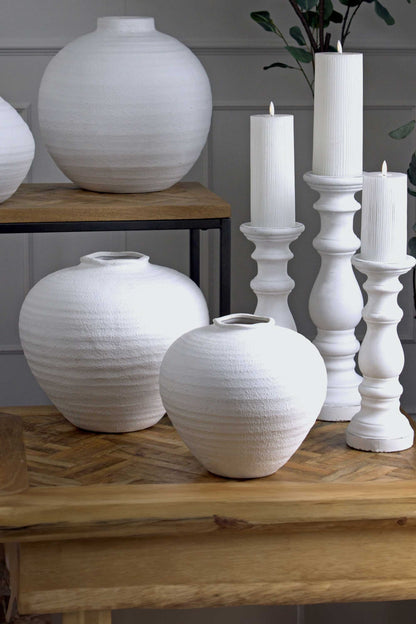 Large Matt White Ceramic Vase