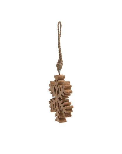 Wooden Hanging Snowflake Tree Decoration