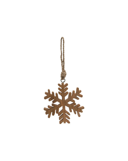 Wooden Hanging Snowflake Tree Decoration