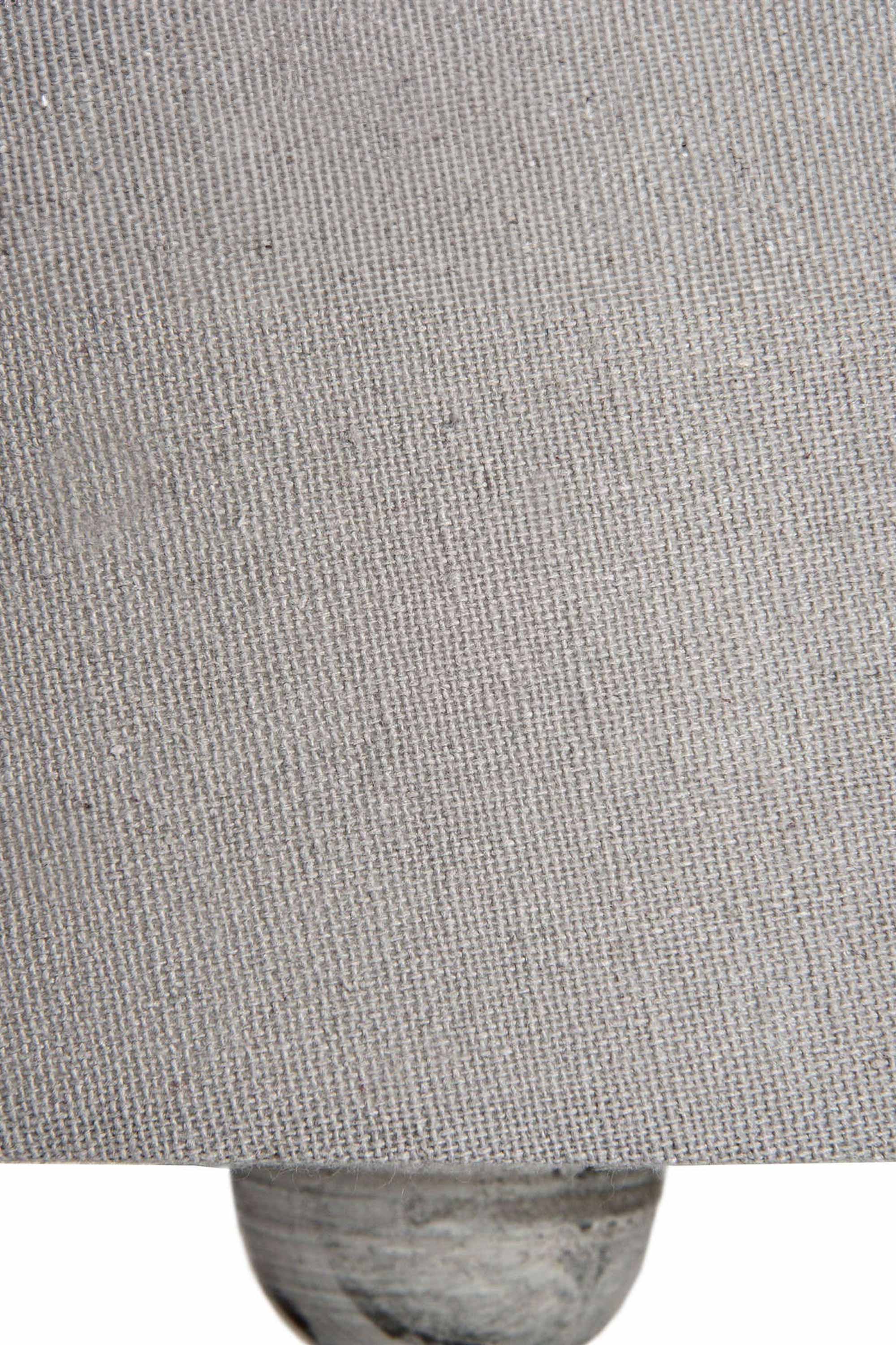White Stone Table Lamp with Grey Linen Shade