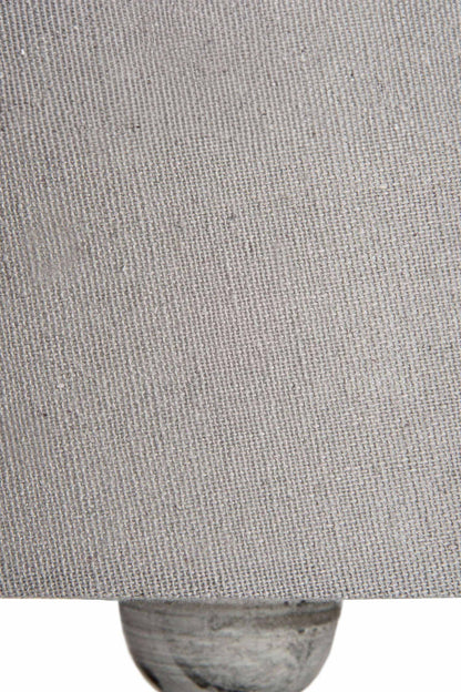 White Stone Table Lamp with Grey Linen Shade