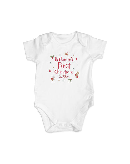 Personalised Baby's First Christmas Bodysuit