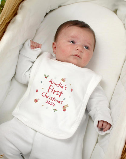 Personalised First Christmas Bib