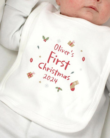 Personalised First Christmas Bib