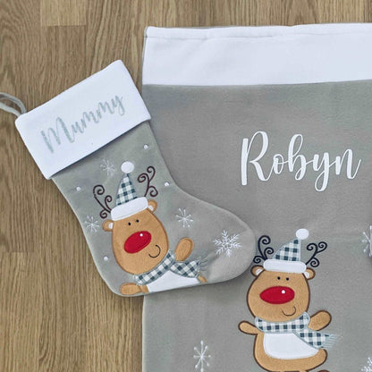 Large Personalised Christmas Sack - Reindeer