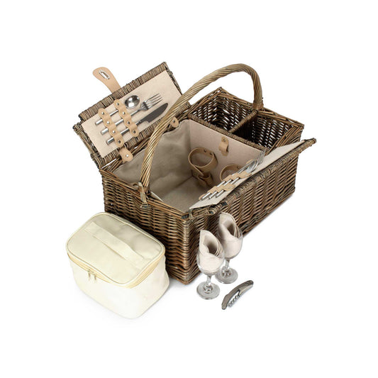 Two Person Lidded Picnic Hamper