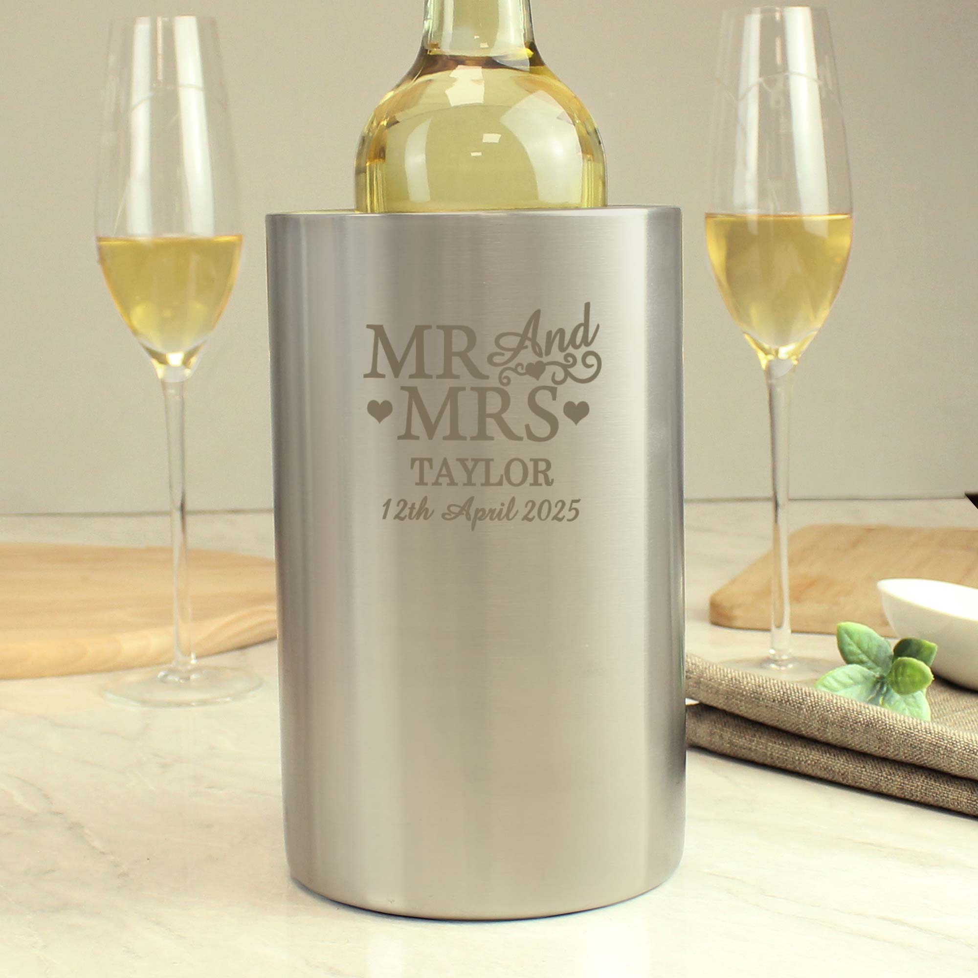 Personalised Mr &amp; Mrs Wine Cooler