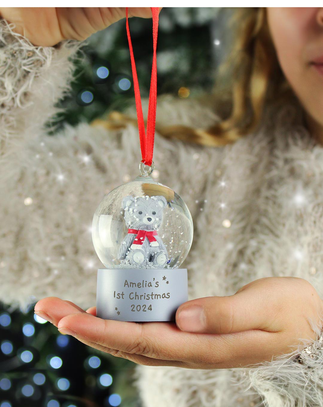 Personalised First Christmas Teddy Bear Tree Ornament